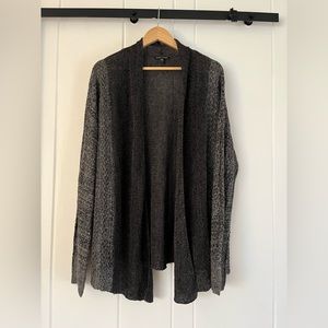 Eileen Fisher 100% Linen Dark Gray Open Front Cardigan Sweater Women's Size XL